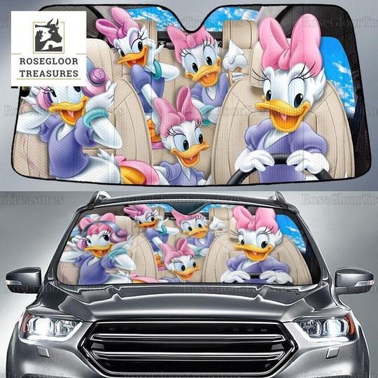 Daisy Duck Auto Sun Shade, Disney Character Sun Shades, Disneyland Car