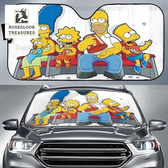 The Simpson Family Sun Shades, Cartoon Funny Driving Auto Sun Shades