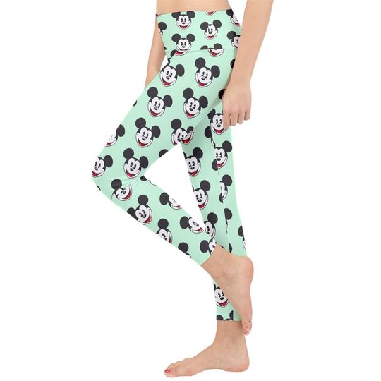 Mickey Mint Leggings | Disney Leggings | Mickey Yoga Pants