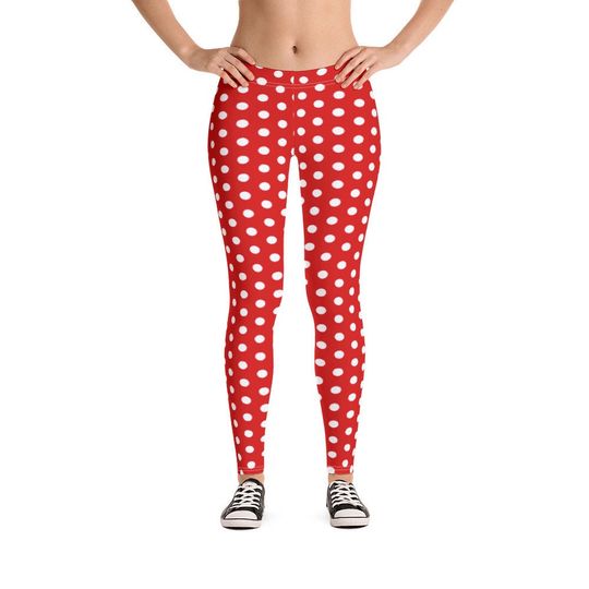 Minnie Mouse Polka Dot Red Leggings Women's Pants