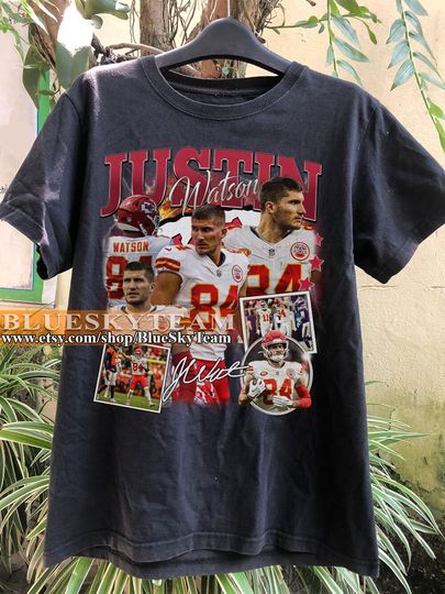 Vintage 90s Graphic Style Justin Watson T-Shirt, Justin Watson shirt, Retro American Football Bootleg Gift