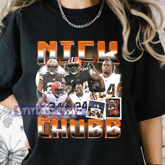 Vintage 90s Graphic Style Nick Chubb T-Shirt, Nick Chubb shirt, Retro American Football Bootleg Gift