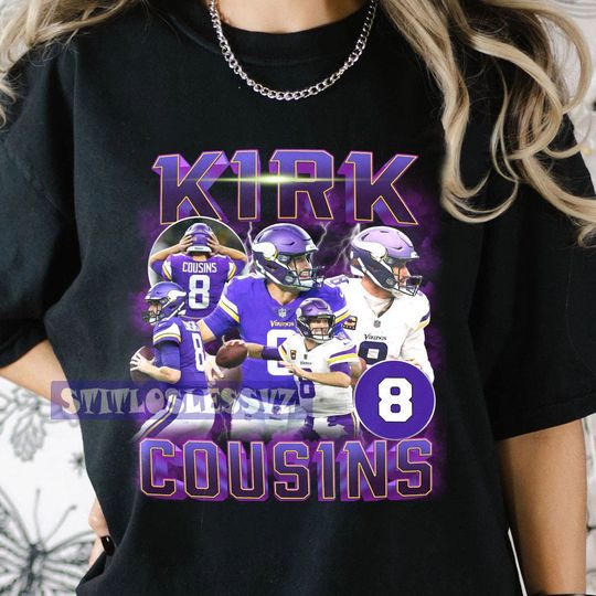90s Graphic Style Kirk Cousins Shirt, Football shirt, Classic 90s Graphic Tee