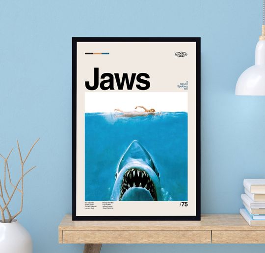 Jaws Poster, Retro Movie Poster