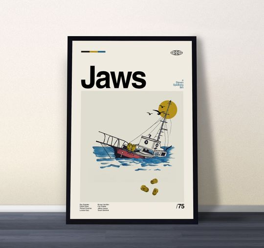 Jaws Movie Poster, Jaws Retro Movie Poster