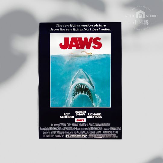 1975 Jaws - Vintage Movie Film Poster