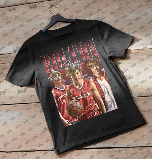 Troy Bolton Vintage T-Shirt, Homage Retro 90s Graphic, Ideal Gift for TV Series and Movies Enthusiasts