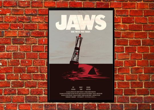 Jaws Spielberg Retro Movie Horror Film Cover Poster