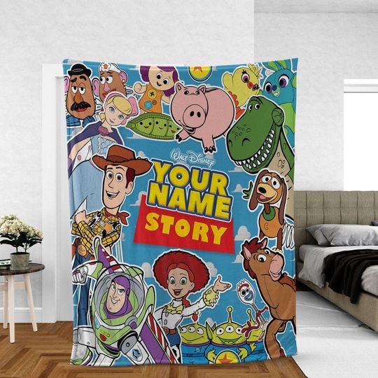 Personalized Disney Toy Story cute Blanket, Personalized Name Blanket
