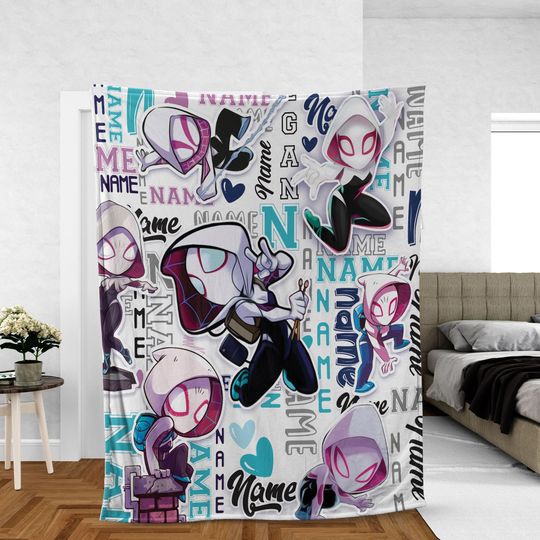 Personalized Name Blanket, Spider Gwen and His Amazing Friends Blanket comic