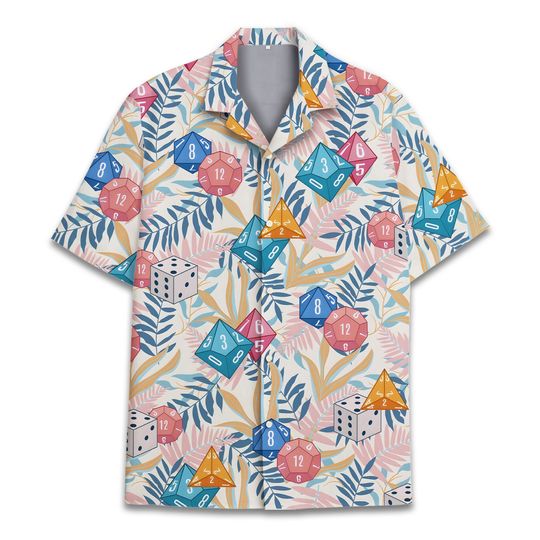 Dungeon Game Hawaiian Shirt For Men Women, Dnd Shirt Pink Blue Dice