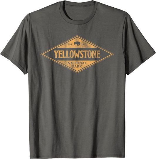 Retro Bison YStone National Park 1872 Hiking Souvenir T-Shirt