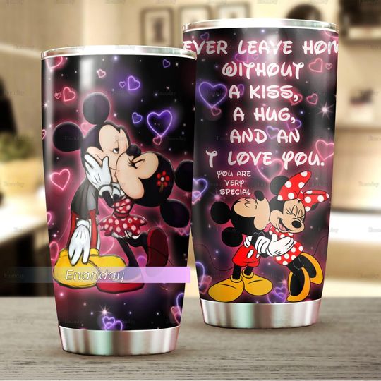 Mickey And Minnie Tumbler, Minnie Mouse Tumbler, Valentine's Day Tumbler, Disney Couple Tumbler