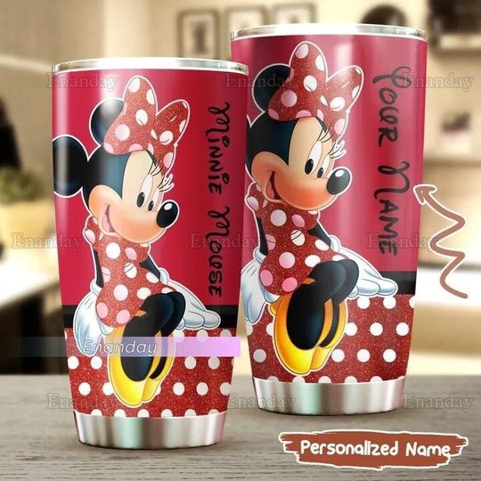 Minnie Mouse Tumbler, Personalized Tumbler, Disney Minnie Tumbler, Minnie 20oz Tumbler, Cute Minnie Tumbler