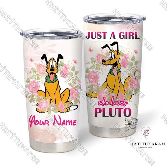 Pluto Dog Tumbler, Disney Dog Tumbler, Pluto Tumbler, Custom 20oz Tumbler, Stainless Steel Tumbler