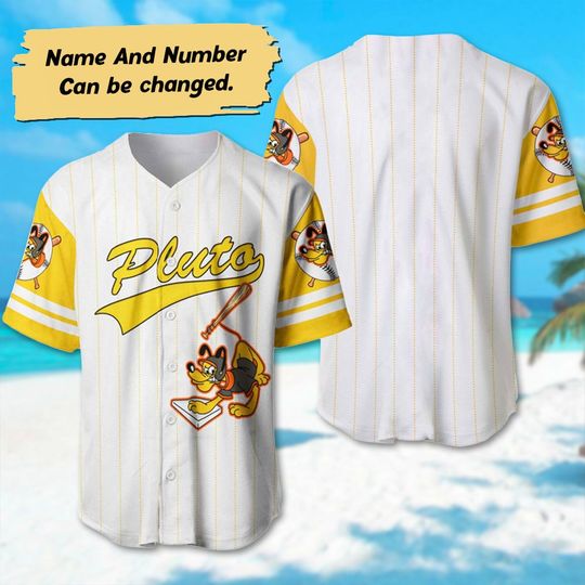 Custom Pluto Baseball Jersey Shirt, Pluto Dog Baseball Jersey Custom
