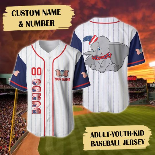 Personalized Elephant Baseball Jersey Shirt, Happy Independence Day July 4th