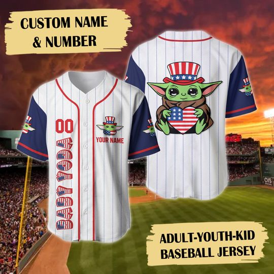 Personalized Baby Alien Baseball Jersey Shirt, Custom 4th July Jersey