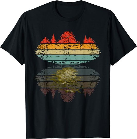 Wildlife Trees Outdoors Nature Retro Forest Camping T-Shirt
