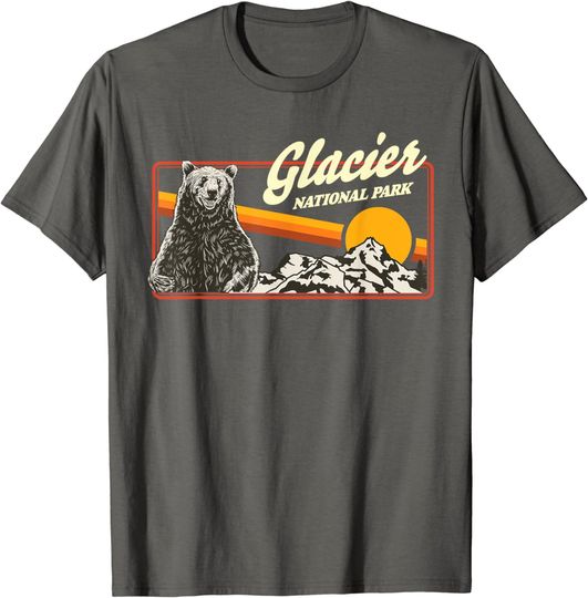 Glacier National Park Vintage Bear Graphic T-Shirt