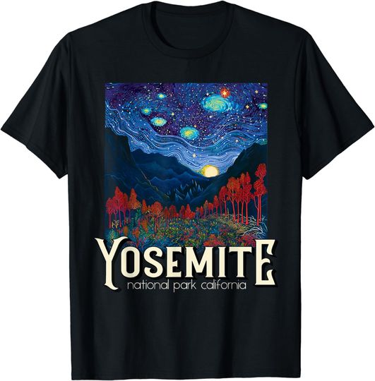 Yosemite National Park California Starry Night Souvenir T-Shirt