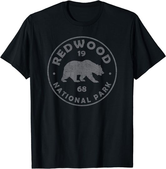 Retro Redwood National Park Women Men Kids Vintage Hiking T-Shirt