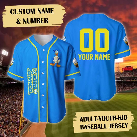 Personalized Duck Baseball Jersey, Custom Cartoon Duck Baseball Team