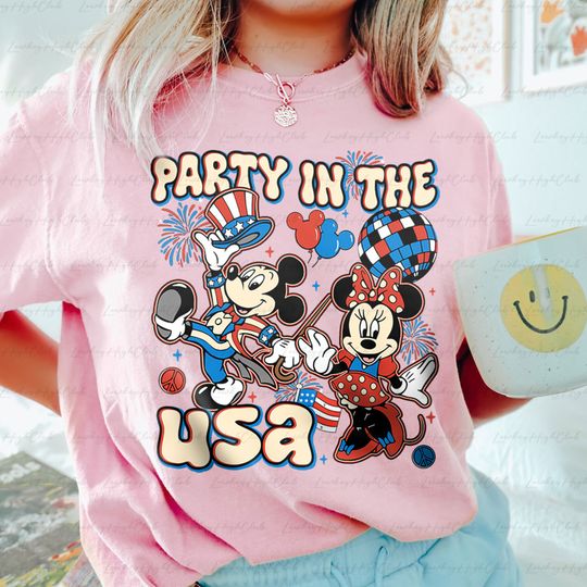 Party In The USA Disney Fireworks Shirt, Mickey Minnie Patriot Shirt, Disney 4th July