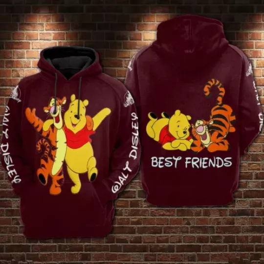 Winnie The Pooh Tigger And Pooh Bear Best Friends Forever Disney 3D Hoodie