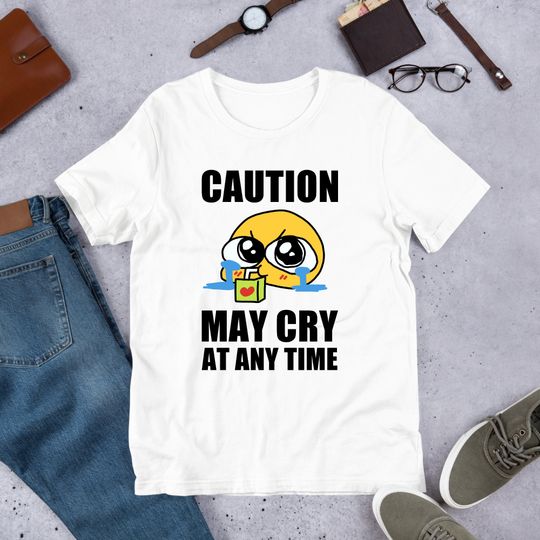 May Cry At Anytime Emoji, Funny Meme Shirt, Ironic Shirt, Weirdcore Clothing