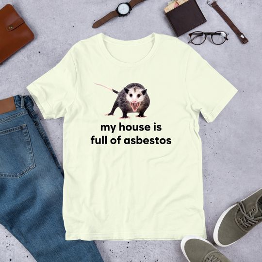 My House Is Full Of Asbestos Possum, Funny Meme Shirt, Cursed Meme, Possum Lover Gift