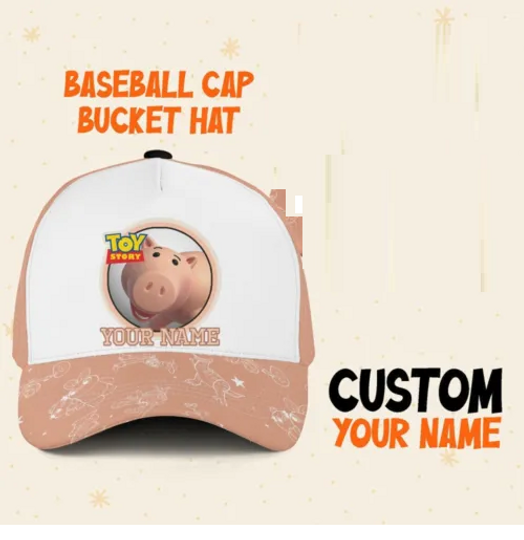 Custom Toy Story Hamm Team Logo Cap, Custom Disney Hat, Toy Story Baseball Cap