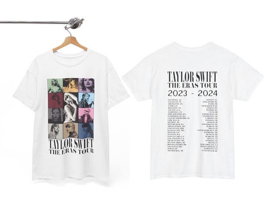Taylor Eras Tour 2 Shirt, Double-Sided Eras Tour II 2024 World Cities TTPD