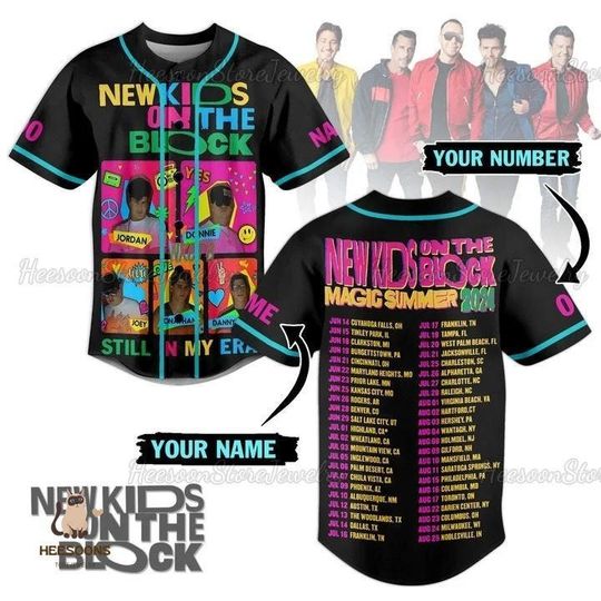 NK on The Block Jersey, NKOT Block Tour Baseball Jersey, NKOT Block Band Jersey Shirt, NKOT Block Concert Shirt
