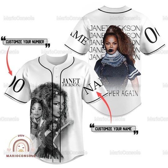 Janet Jackson Baseball Jersey, Janet Jackson Jersey Shirt, Custom Name Shirt, Janet Jackson Tour Shirt