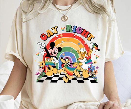 Gay Right LGBTQ Shirt, Gay Right Disney Mickey Donald Pluto Shirt
