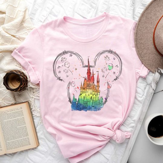 Mouse Character Magical Castle Rainbow T-Shirt, LGBT Happy Pride Month Shirt