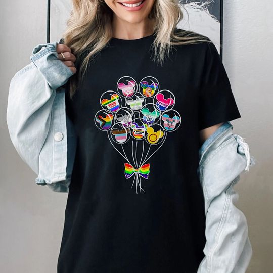 Rainbow Balloons Shirt, Mouse Ears T-Shirt, LGBT T-Shirt
