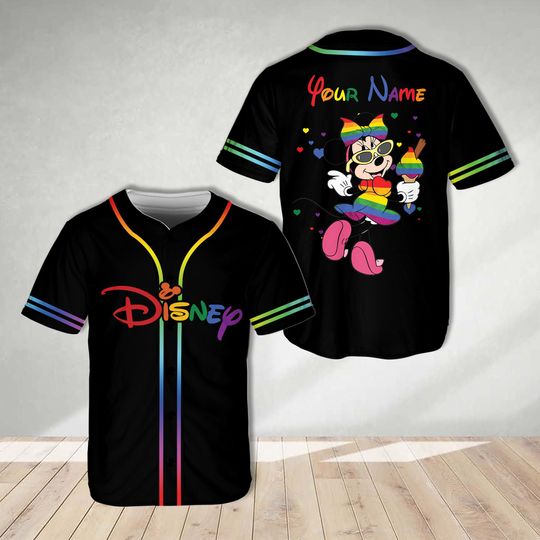 Disney Pride Month Baseball Jersey, Disneyland Baseball Jersey