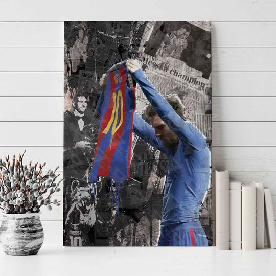 Lionel Messi Poster - FC Barcelona Messi Jersey - El Classico - World Cup Winner Football