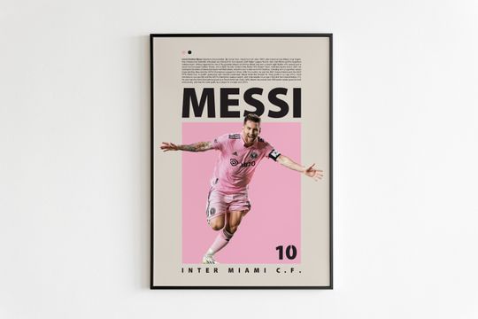 Lionel Messi Inspired Poster , Inter Miami Poster, Football Posters