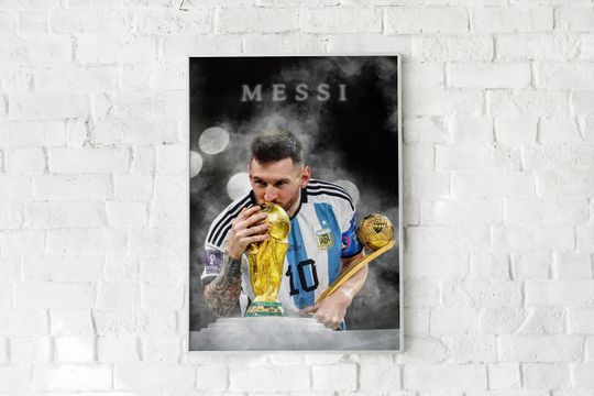 Messi World Cup Poster or Canvas, Leo, Lionel Messi, Argentina Football