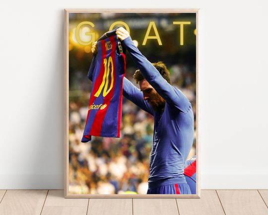 Lionel Messi Poster GOAT Poster FC Barcelona Poster