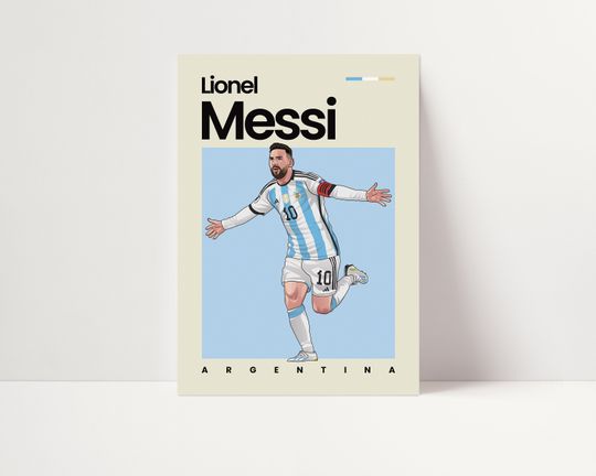 Lionel Messi Argentina Poster, Fifa World Cup Poster