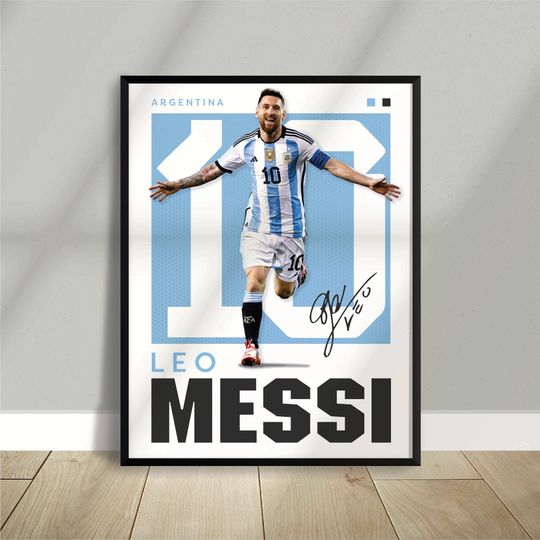Lionel Messi Inspired Poster , Argentina World Cup Poster, Football Posters