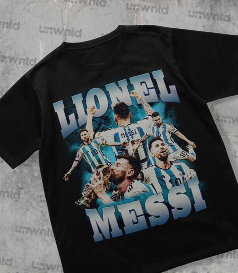 Lionel Messi T-Shirt - Messi Bootleg Shirt - 90s Vintage Graphic Tees