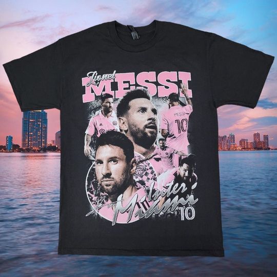 Lionel Messi #10 Miami with signature graphic T-shirt
