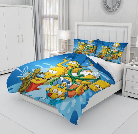 THE SIMPSONS Bedding Three Piece Set, Bedroom Decoration, Creative Gifts