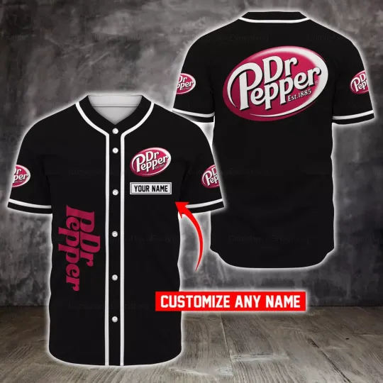 Personalized Dr Pepper All Over Print Baseball Shirt Best Gift