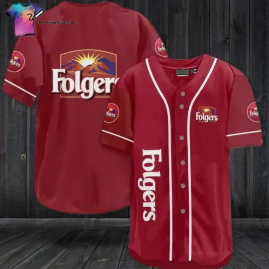 Personalized Folgers Coffee All Over Print Baseball Shirt Best Gift